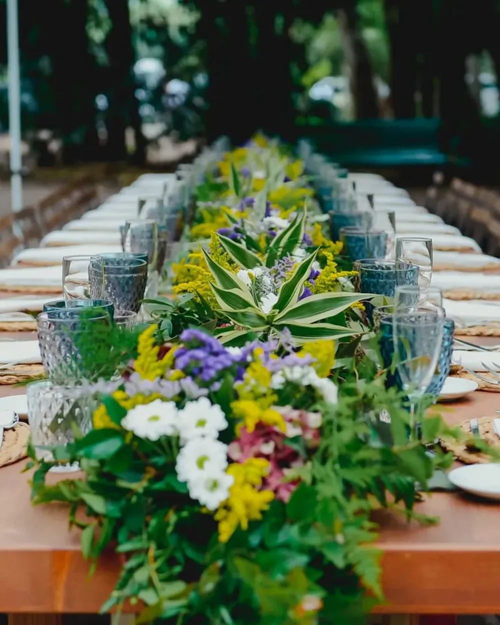 Mesa de boda montada en una finca del sur de Tenerife